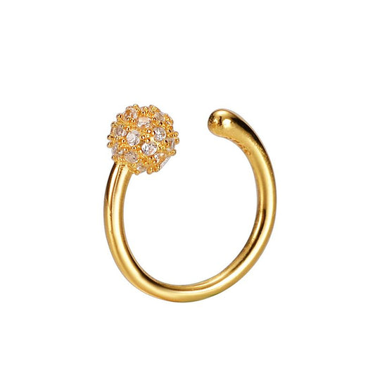 Colorful CZ Ball Non-Pierced Earring (Single)