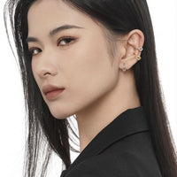 Micro Setting Crystal 925 Sterling Silver Hoop Earring (Single)