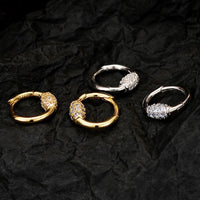 Micro Setting Crystal 925 Sterling Silver Hoop Earring (Single)