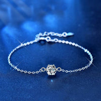 Six-Claw Round Moissanite Crystal Bracelet