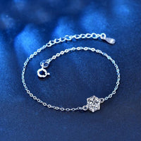 Six-Claw Round Moissanite Crystal Bracelet