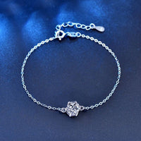Six-Claw Round Moissanite Crystal Bracelet