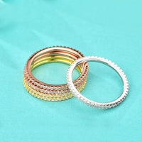 Minimalist Crystal Line Stacker Ring