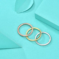 Minimalist Crystal Line Stacker Ring