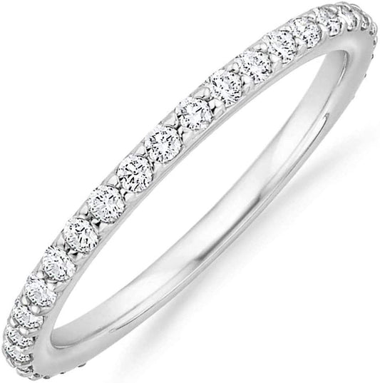 Minimalist CZ Line Stacker Ring