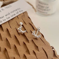 Irregular Croissant Sterling Silver Stud Earrings