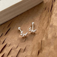 Irregular Croissant Sterling Silver Stud Earrings