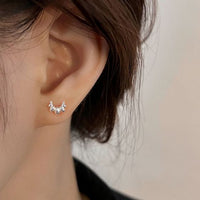 Irregular Croissant Sterling Silver Stud Earrings