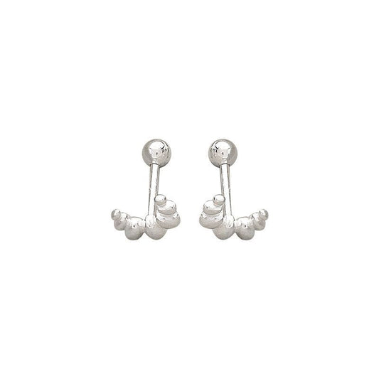 Irregular Croissant Sterling Silver Stud Earrings