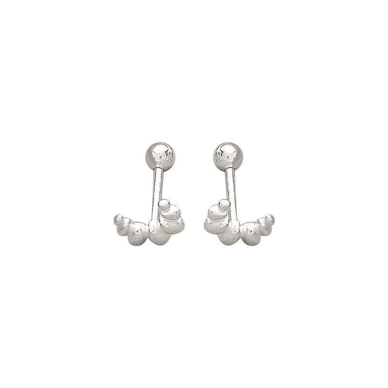 Irregular Croissant Sterling Silver Stud Earrings