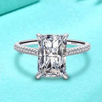 Geometry Moissanite Baguette Adjustable Ring