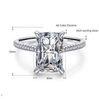 Geometry Moissanite Baguette Adjustable Ring