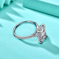 Geometry Moissanite Baguette Adjustable Ring