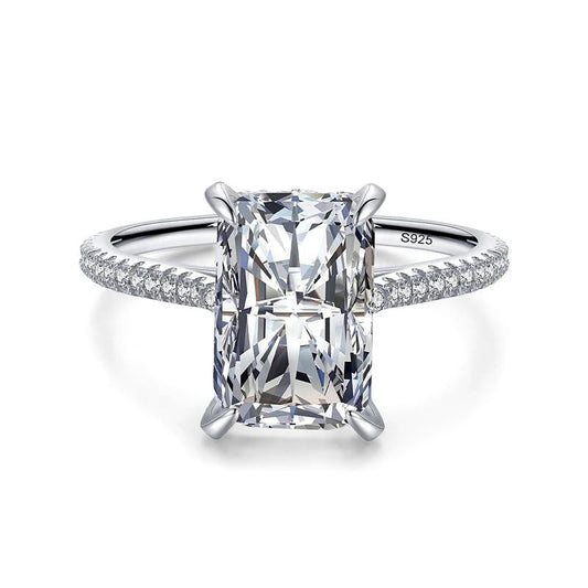 Geometry Moissanite Baguette Adjustable Ring