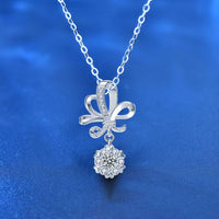 Moissanite Bouquet Flower Necklace in 925 Sterling Silver