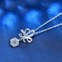 Moissanite Bouquet Flower Necklace in 925 Sterling Silver