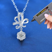 Moissanite Bouquet Flower Necklace in 925 Sterling Silver