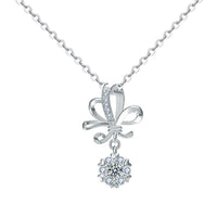 Moissanite Bouquet Flower Necklace in 925 Sterling Silver