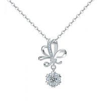 Moissanite Bouquet Flower Necklace in 925 Sterling Silver