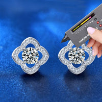 Moissanite Four-Leaf Clover 925 Sterling Silver Stud Earrings