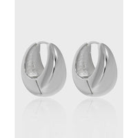 Curved French Retro S925 Sterling Silver Earrings