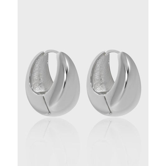 Curved French Retro S925 Sterling Silver Earrings