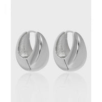 Curved French Retro S925 Sterling Silver Earrings