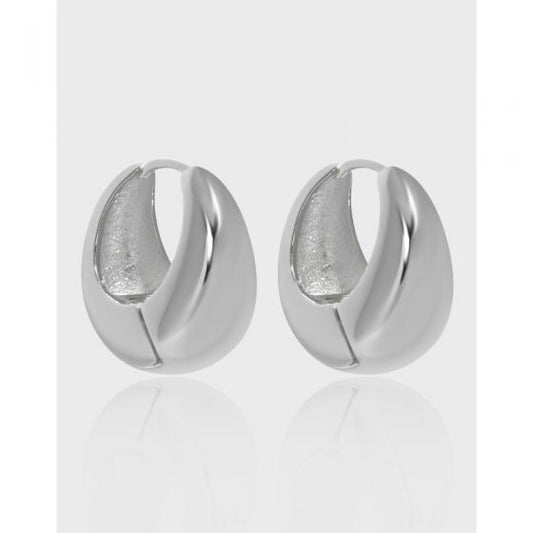 Curved French Retro S925 Sterling Silver Earrings