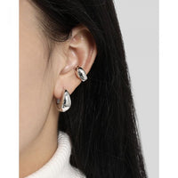 Curved French Retro S925 Sterling Silver Earrings