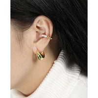 Curved French Retro S925 Sterling Silver Earrings