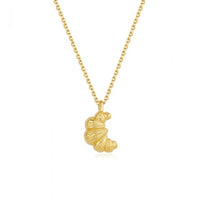 Croissant Bread 925 Sterling Silver Pendant and Stud Earrings
