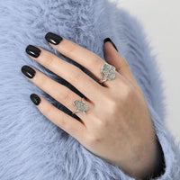 Lake Tree Branch Epoxy 925 Sterling Silver Adjustable Ring