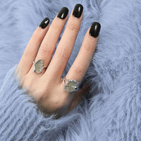 Lake Tree Branch Epoxy 925 Sterling Silver Adjustable Ring