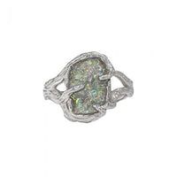 Lake Tree Branch Epoxy 925 Sterling Silver Adjustable Ring