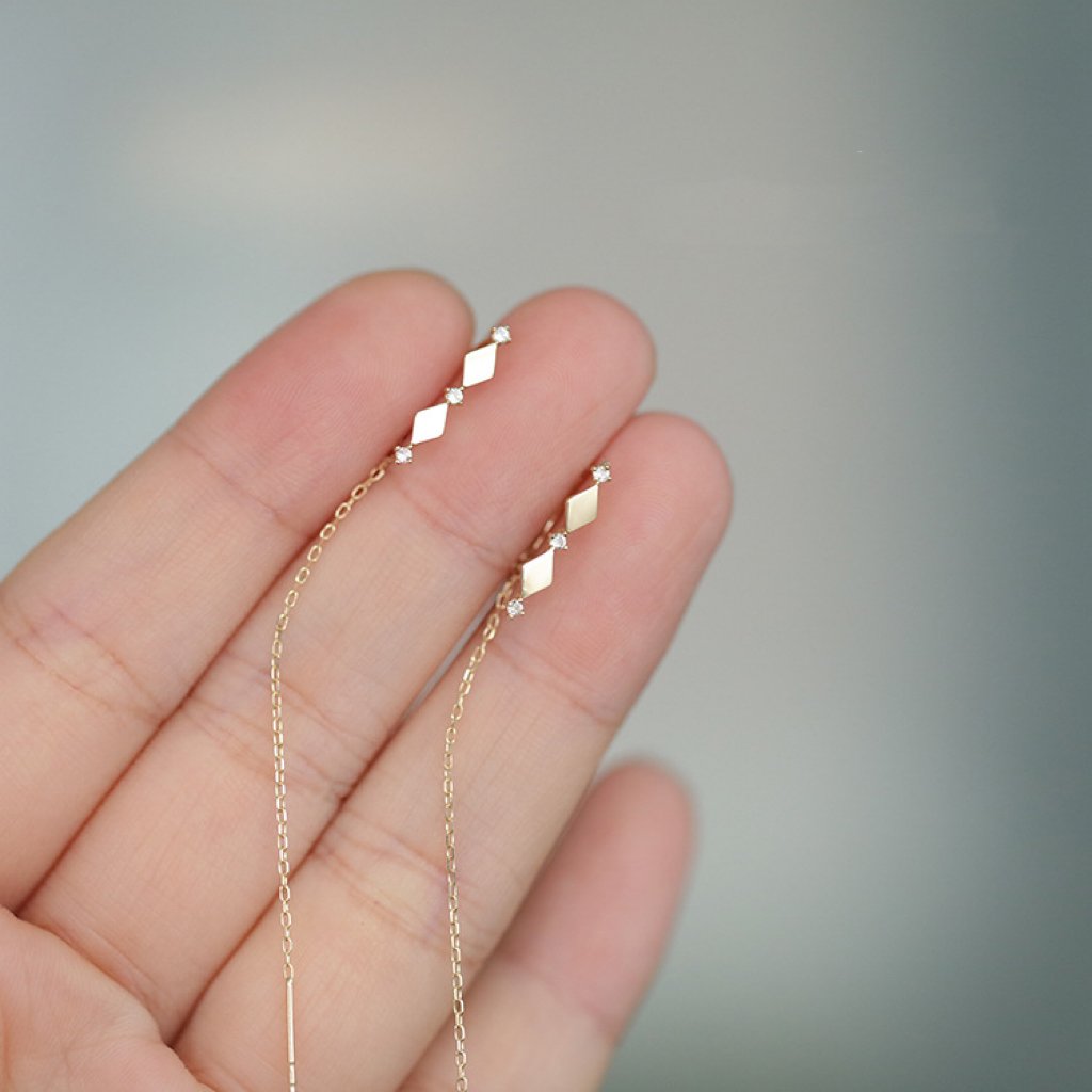 Sterling Silver Cubic Zirconia Wrap Tassel Drop Earrings