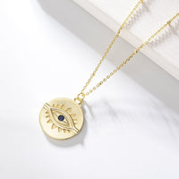 Gold Plated Evil Eye Pendant Necklace