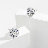 Classic Micro Setting Crystal Sterling Silver Cufflinks
