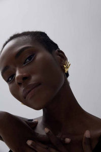 OK Hand Hollow Electroformed Sterling Silver Statement Earrings