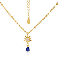 Five-Pointed Star Snowflake Waterdrop Crystal Necklace