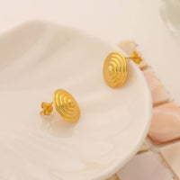 Spiral Snail Shell Sterling Silver Stud Earrings