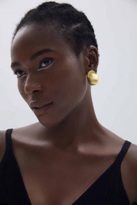 Electroformed Irregular Oval Chunky Stud Earrings