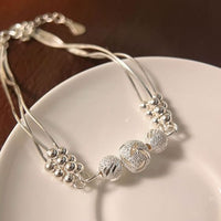 Triple Layer Bead 925 Sterling Silver Bracelet