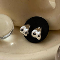 C-Shape Wide 925 Sterling Silver Stud Earrings