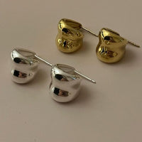 C-Shape Wide 925 Sterling Silver Stud Earrings