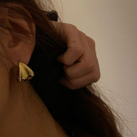 C-Shape Wide 925 Sterling Silver Stud Earrings