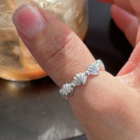Three Sea Shell Sterling Silver Adjustable Ring