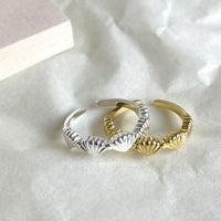 Three Sea Shell Sterling Silver Adjustable Ring