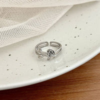 Rose Flower 925 Sterling Silver Adjustable Ring