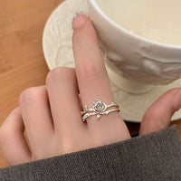 Rose Flower 925 Sterling Silver Adjustable Ring