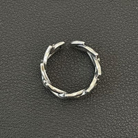 Vintage Hollow Irregular Chain 925 Sterling Silver Adjustable Ring
